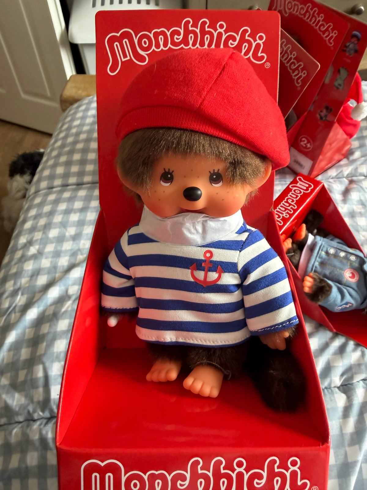Authentic Sekiguchi Monchhichi Red Box Boys – 20cm Collectible Dolls – Choose Your Favourite