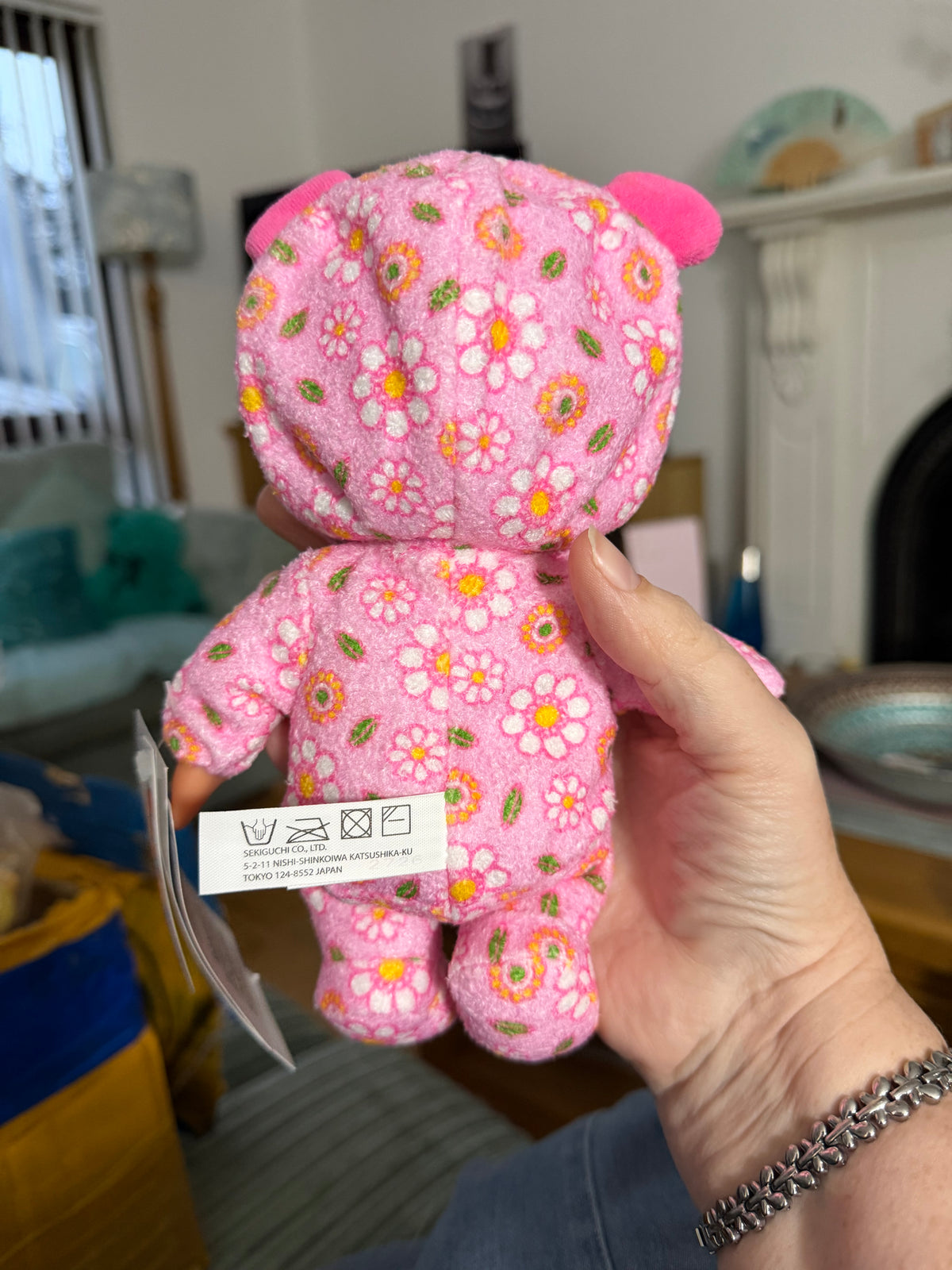 Monchhichi Baby in Cosy Bear-Eared Pyjamas – Pink Floral or Lemon Yellow 🩷💛