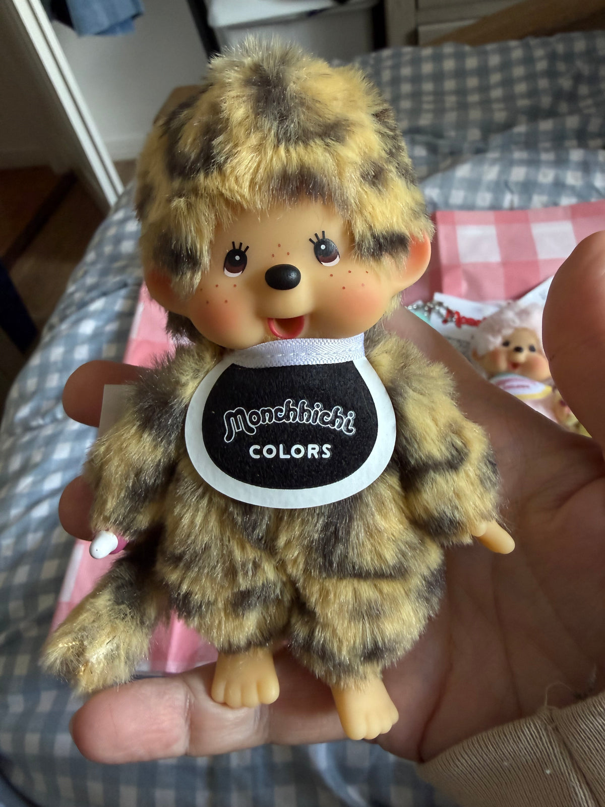 Authentic Monchhichi Colors Keychain – Japanese Sekiguchi – Pink, Mint, Yellow, Baby Pink & Leopard