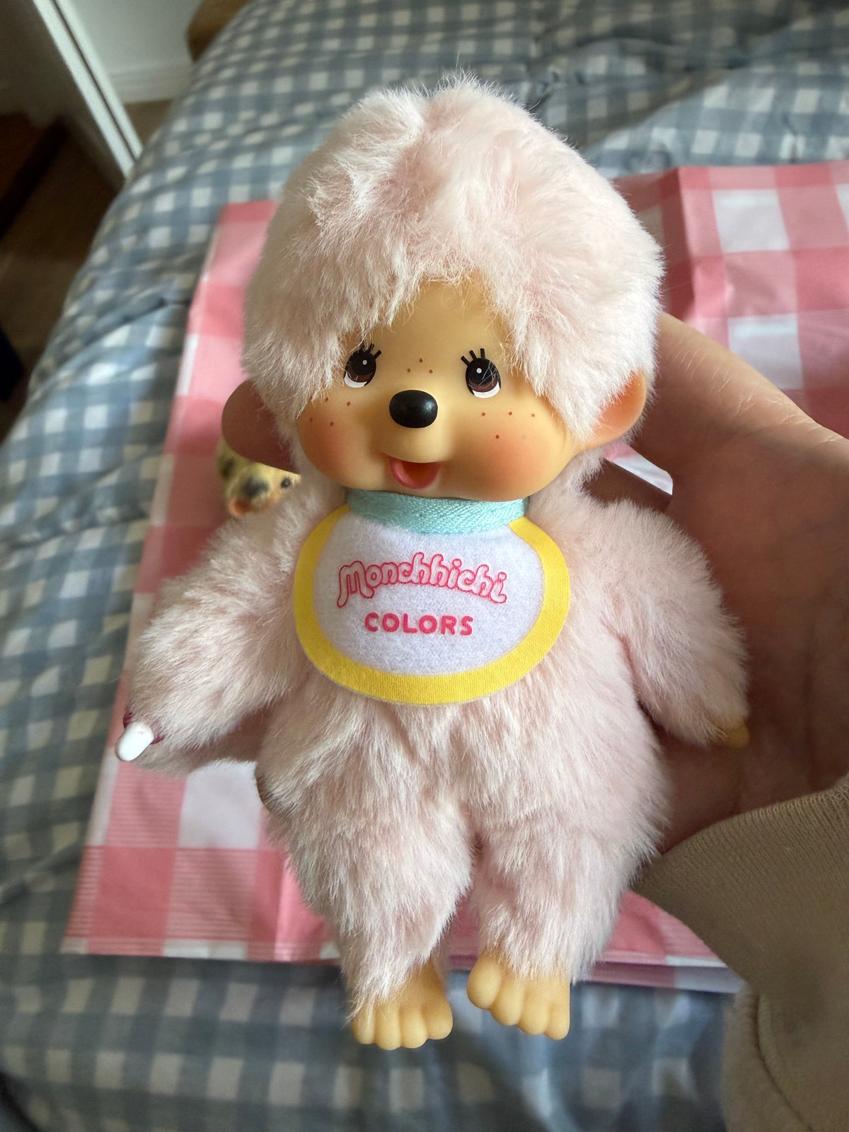 Authentic Monchhichi Colors Keychain – Japanese Sekiguchi – Pink, Mint, Yellow, Baby Pink & Leopard
