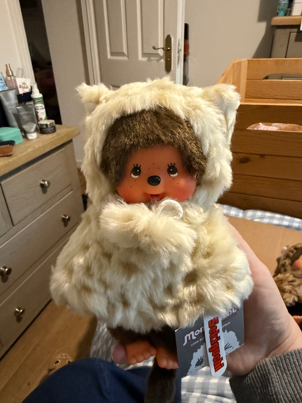 Monchhichi Cat Poncho & Leopard Cape 20cm – Rare Sekiguchi Collectors | Choice of 3