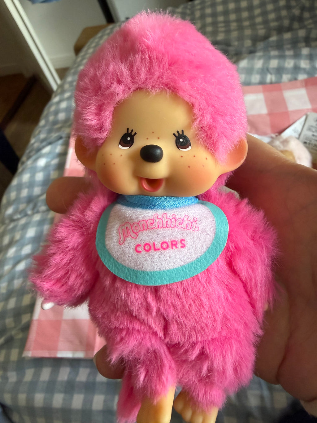 Authentic Monchhichi Colors Keychain – Japanese Sekiguchi – Pink, Mint, Yellow, Baby Pink & Leopard