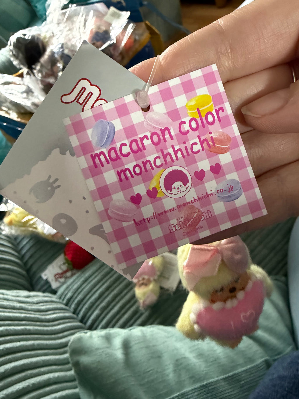 Monchhichi Macaron Colour Keychain – Pink & Yellow | Sekiguchi 🎀