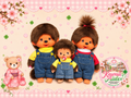 Monchhichi Family Set – Boy, Girl & Bebichhichi | Custom Denim Dungarees 🩷