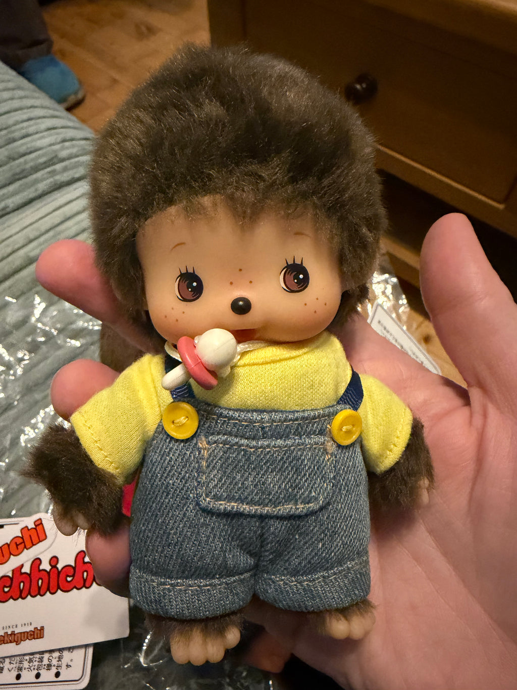 Monchhichi Family Set – Boy, Girl & Bebichhichi | Custom Denim Dungarees 🩷