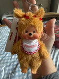 Monchhichi 2026 Beige Boy & Girl 14cm Key Rings | Matching Pair | Sekiguchi