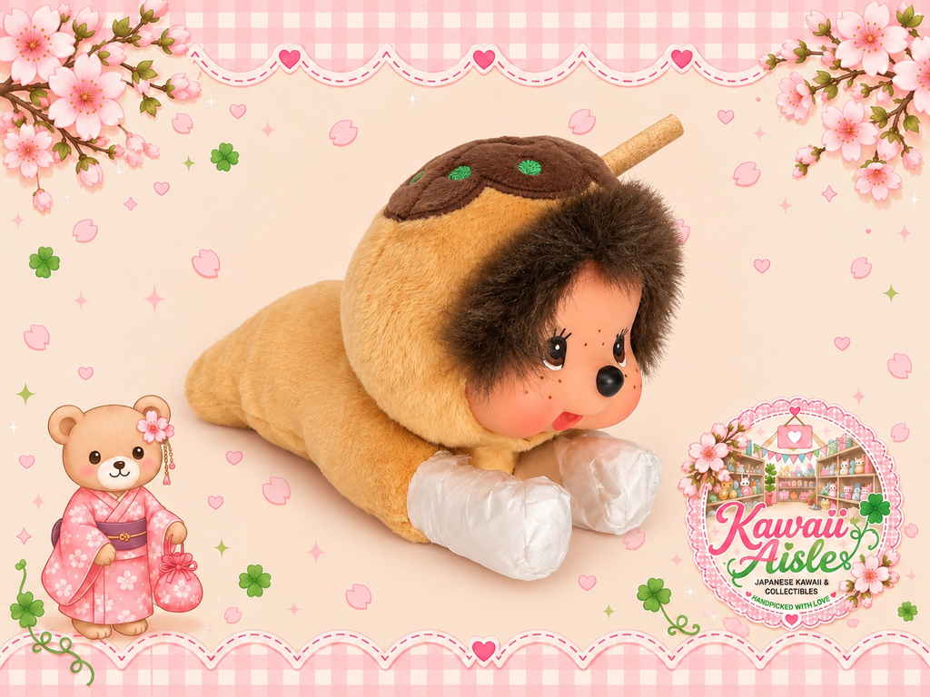 Rare Monchhichi Osaka Limited Takoyaki Lying Plush – Japan Regional Exclusive | 712892