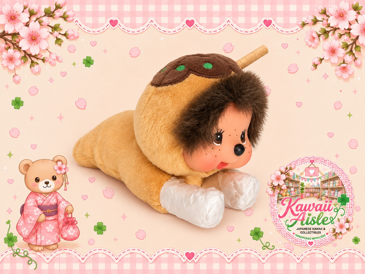 Rare Monchhichi Osaka Limited Takoyaki Lying Plush – Japan Regional Exclusive | 712892