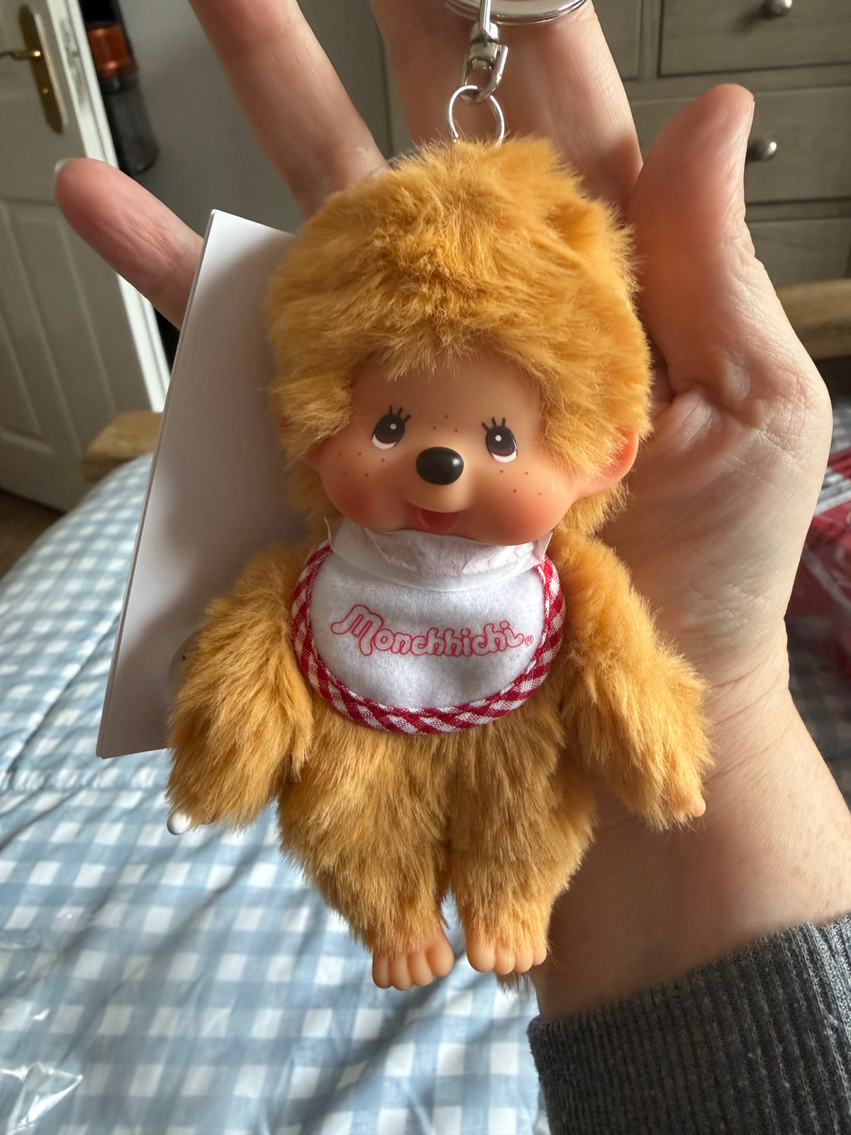 Monchhichi 2026 Beige Boy & Girl 14cm Key Rings | Matching Pair | Sekiguchi