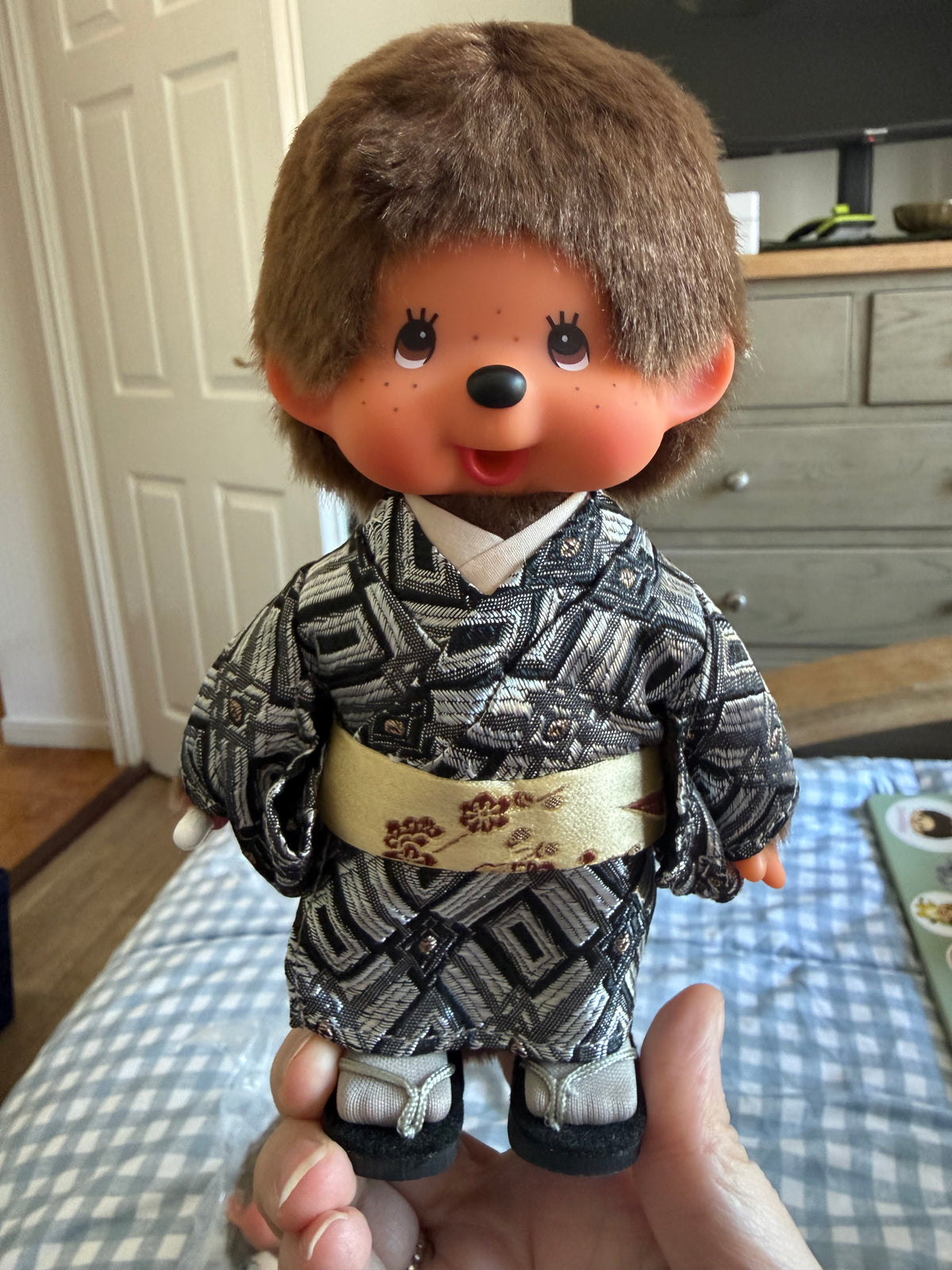 Sekiguchi Monchhichi Kimono Boy – Black & Gold Japanese Edition – Discontinued