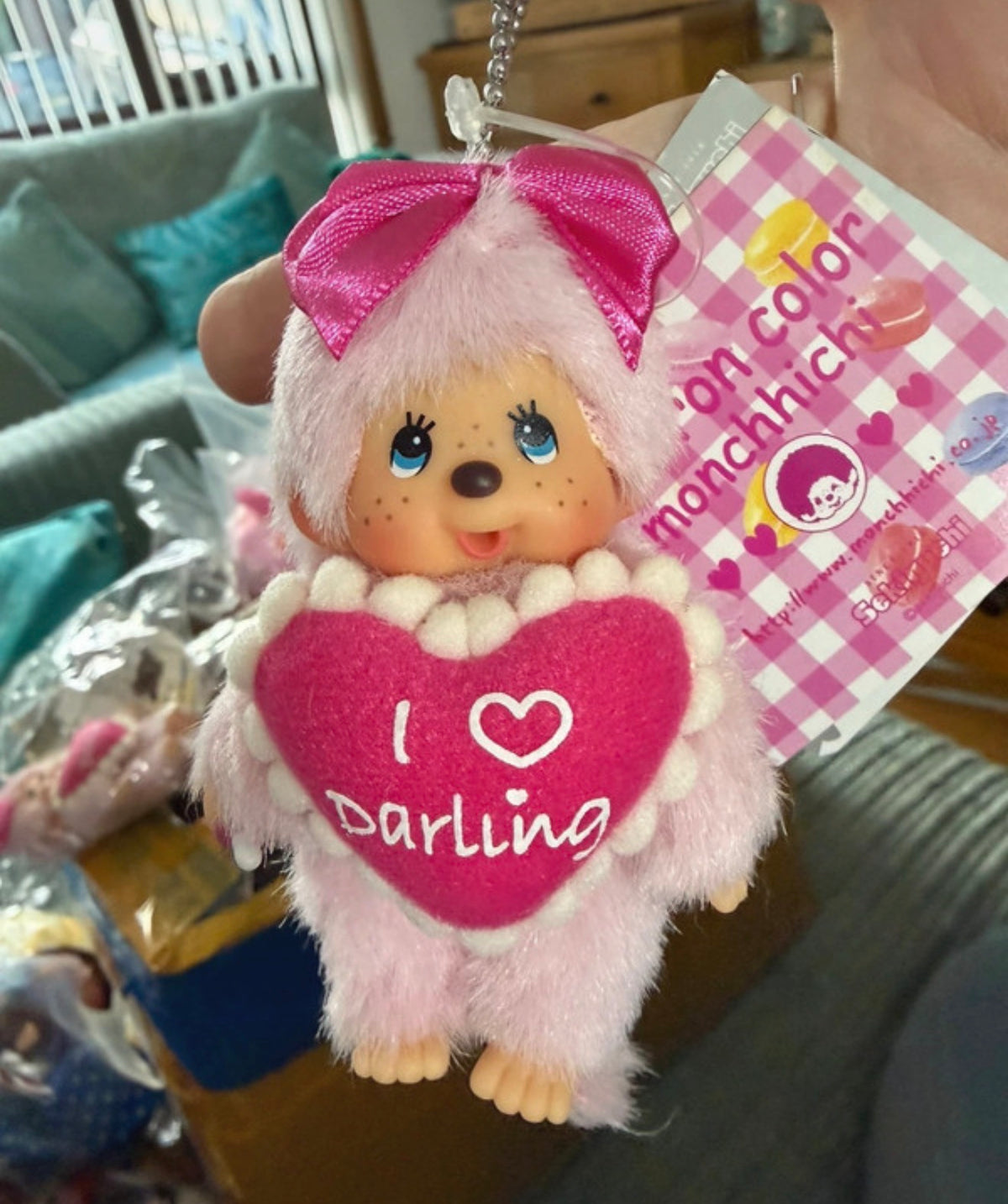 Monchhichi Macaron Colour Keychain – Pink & Yellow | Sekiguchi 🎀