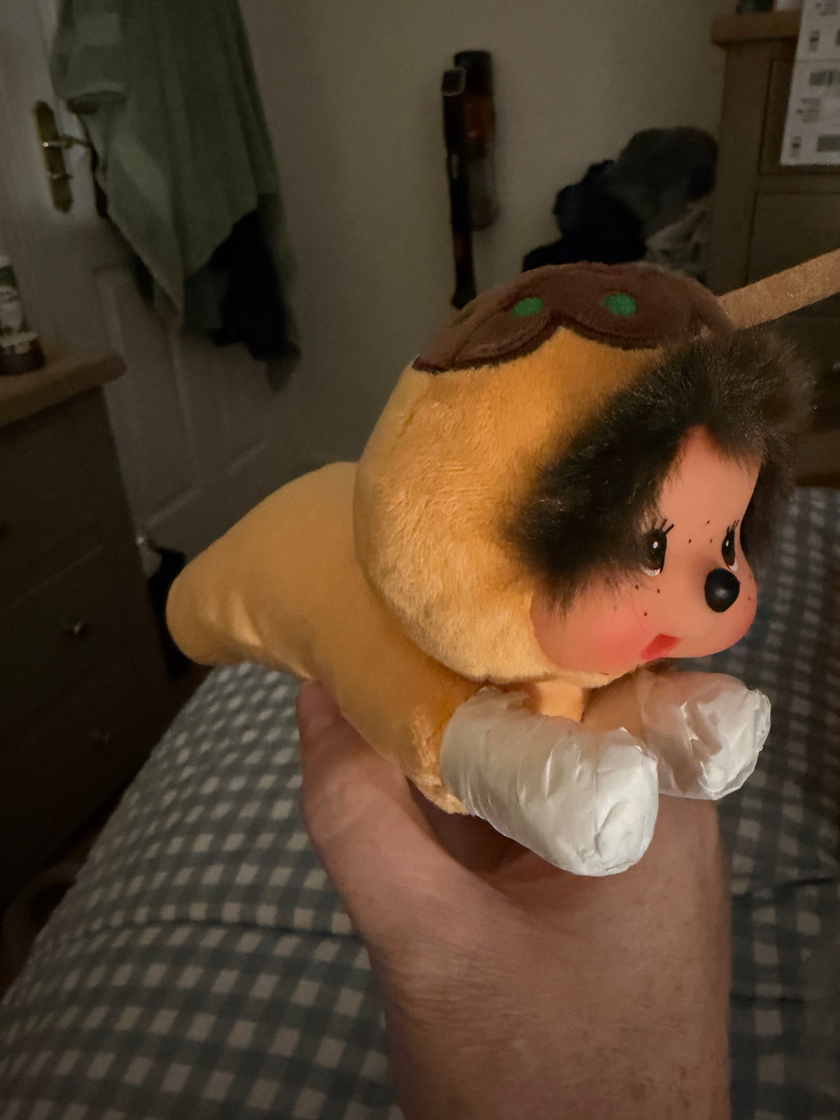 Rare Monchhichi Osaka Limited Takoyaki Lying Plush – Japan Regional Exclusive | 712892