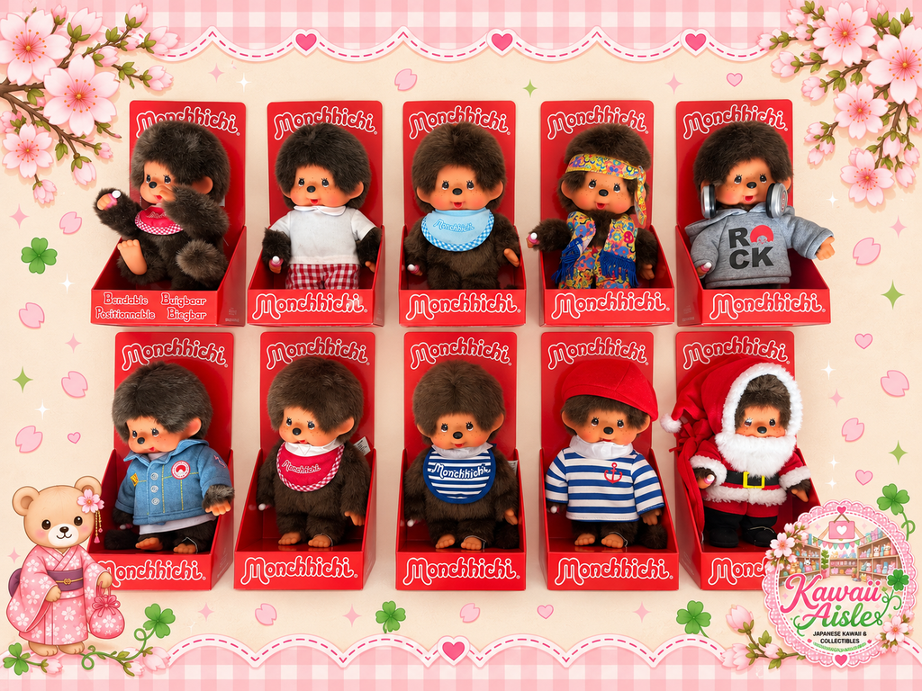 Authentic Sekiguchi Monchhichi Red Box Boys – 20cm Collectible Dolls – Choose Your Favourite