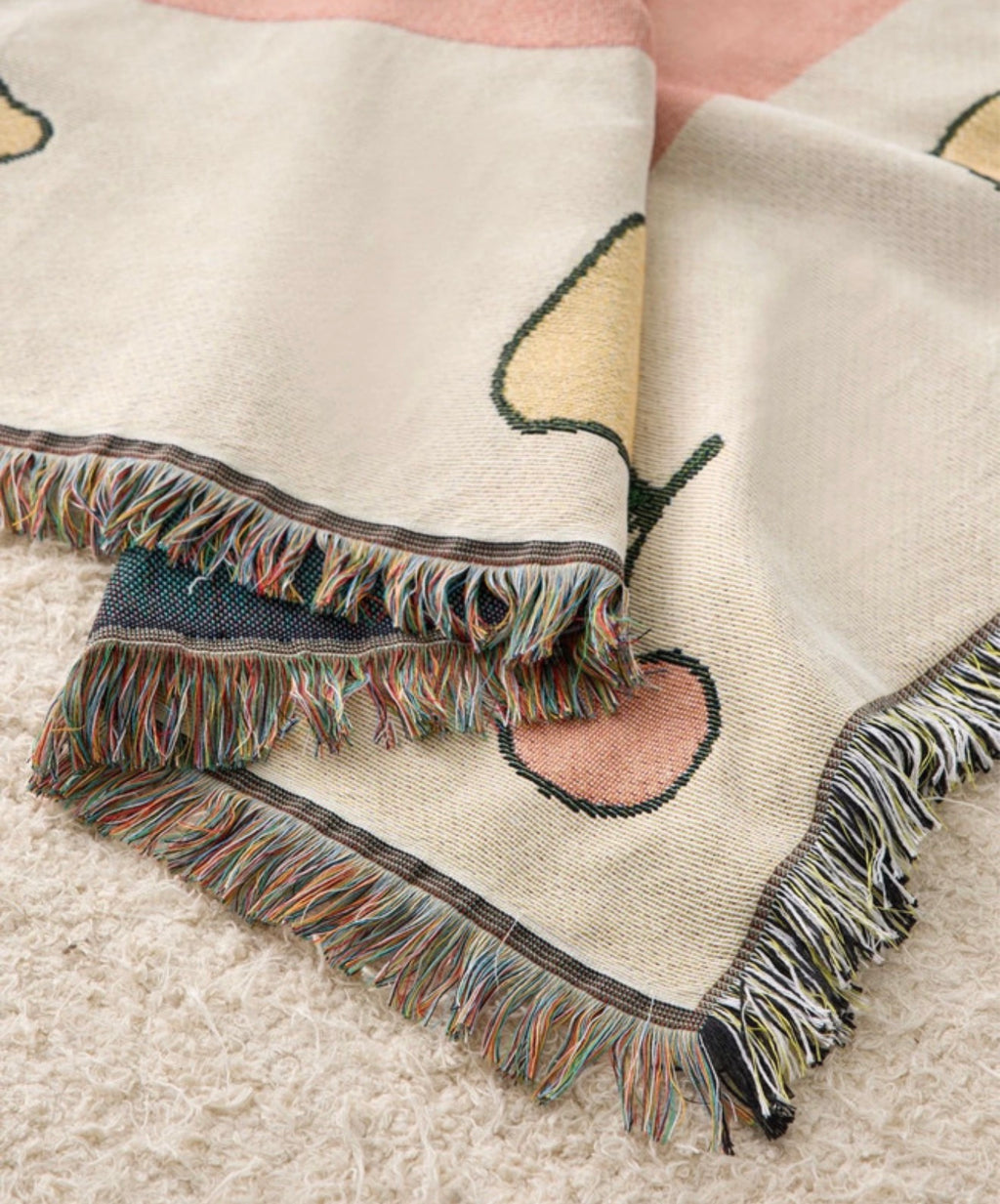 Miffy Fruit & Flowers Tapestry Throw Blanket – 152cm