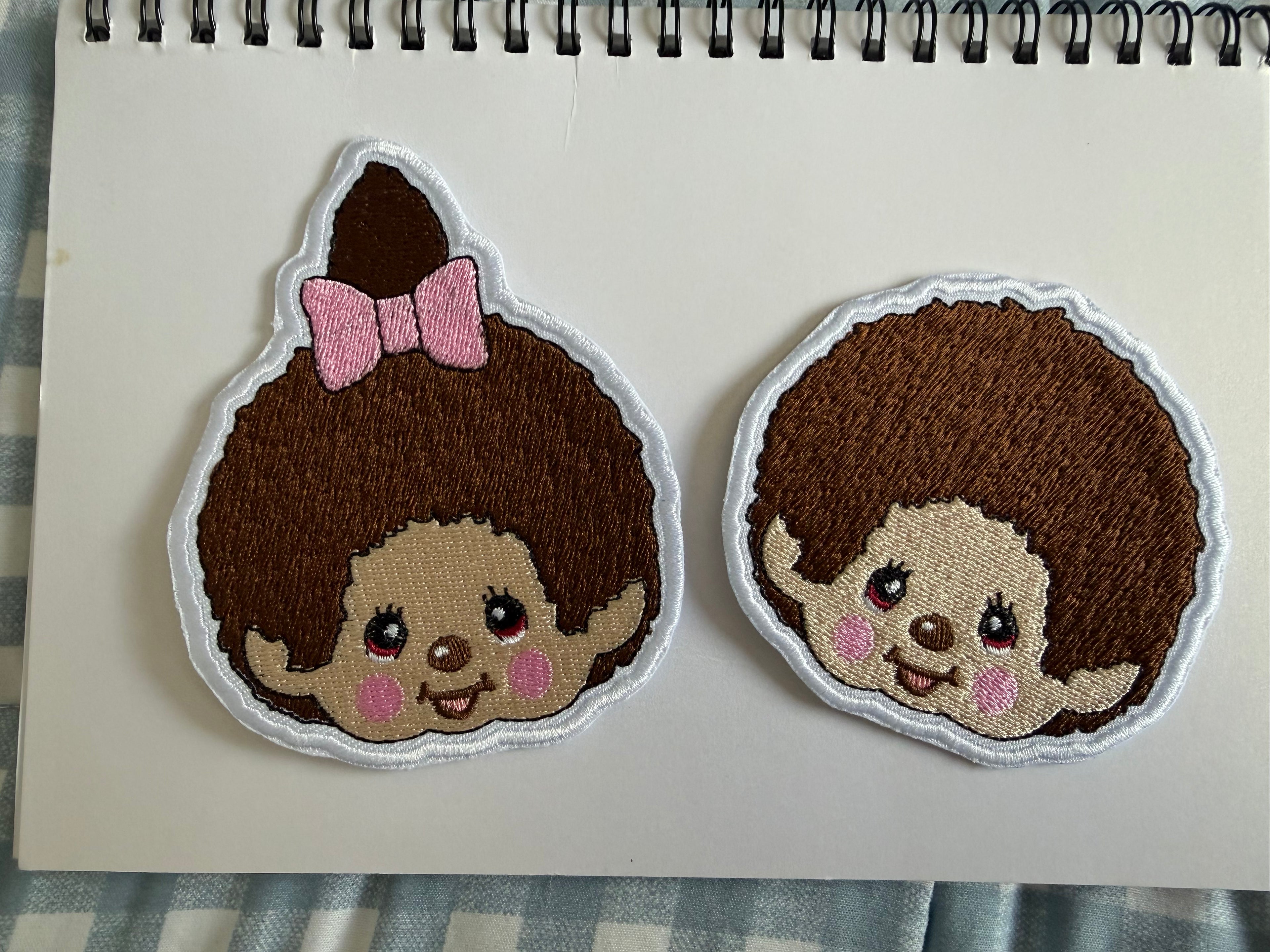 Kawaii Embroidered Iron-On Patches – Set of 2 | 8cm | Handmade by Kawaii Aisle