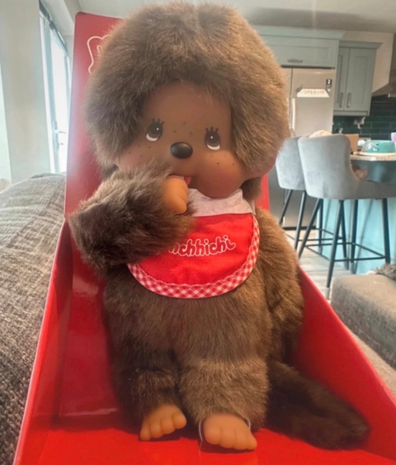 Rare Dark Skin Monchhichi Classic Boy 20cm – Boxed Sekiguchi Doll