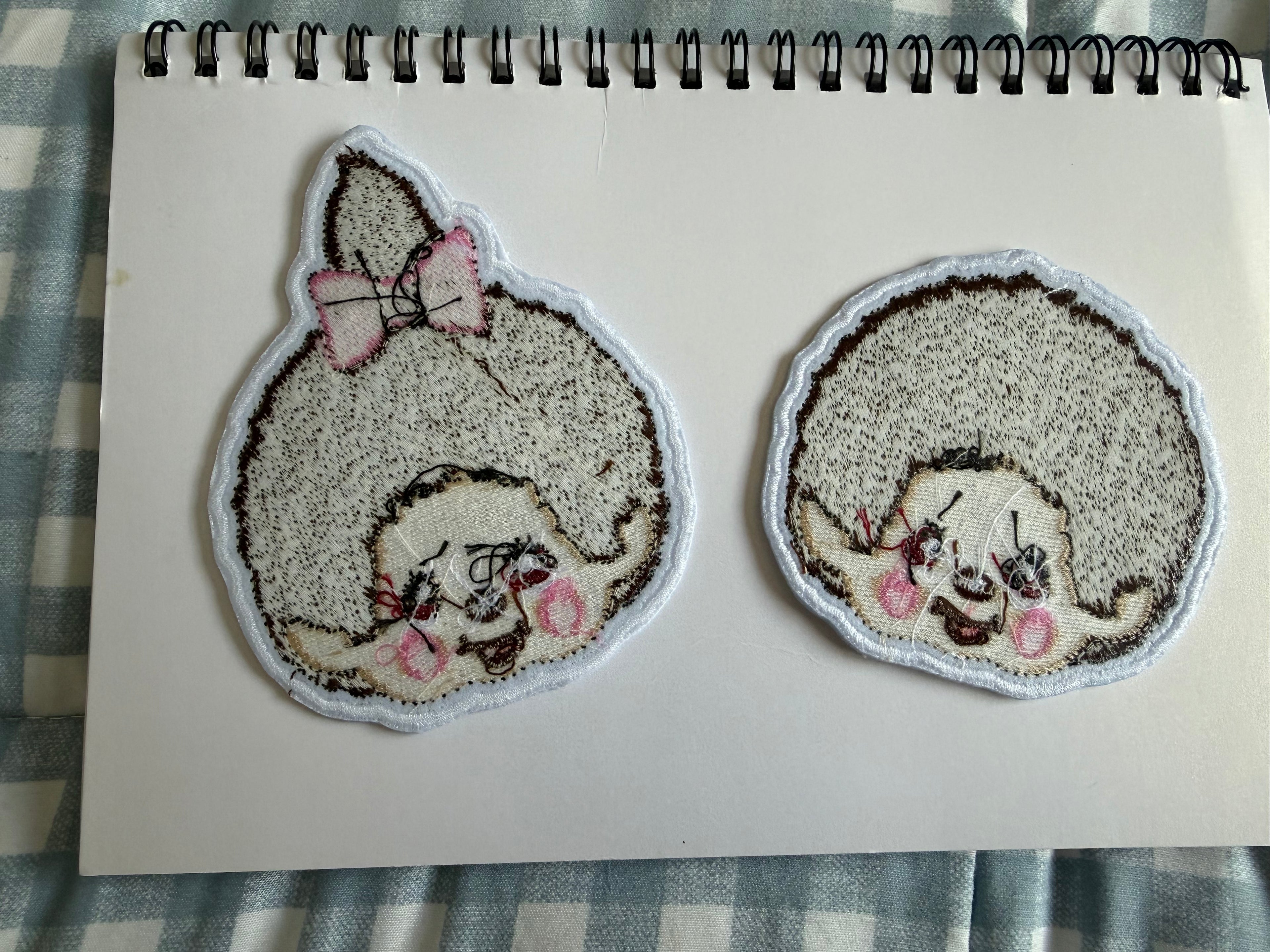 Kawaii Embroidered Iron-On Patches – Set of 2 | 8cm | Handmade by Kawaii Aisle