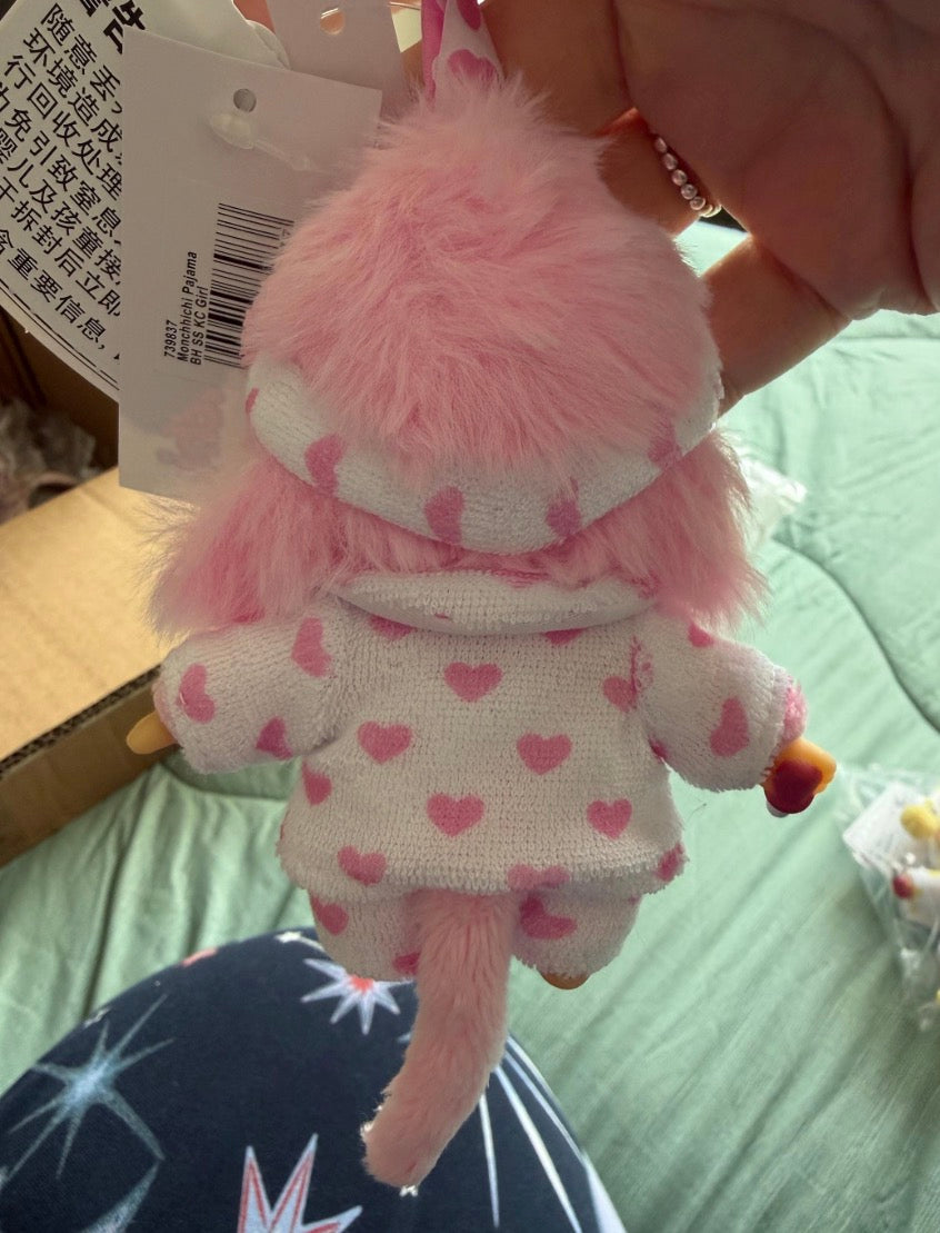 Monchhichi Pink Heart Pyjama Keychain – Hong Kong Exclusive