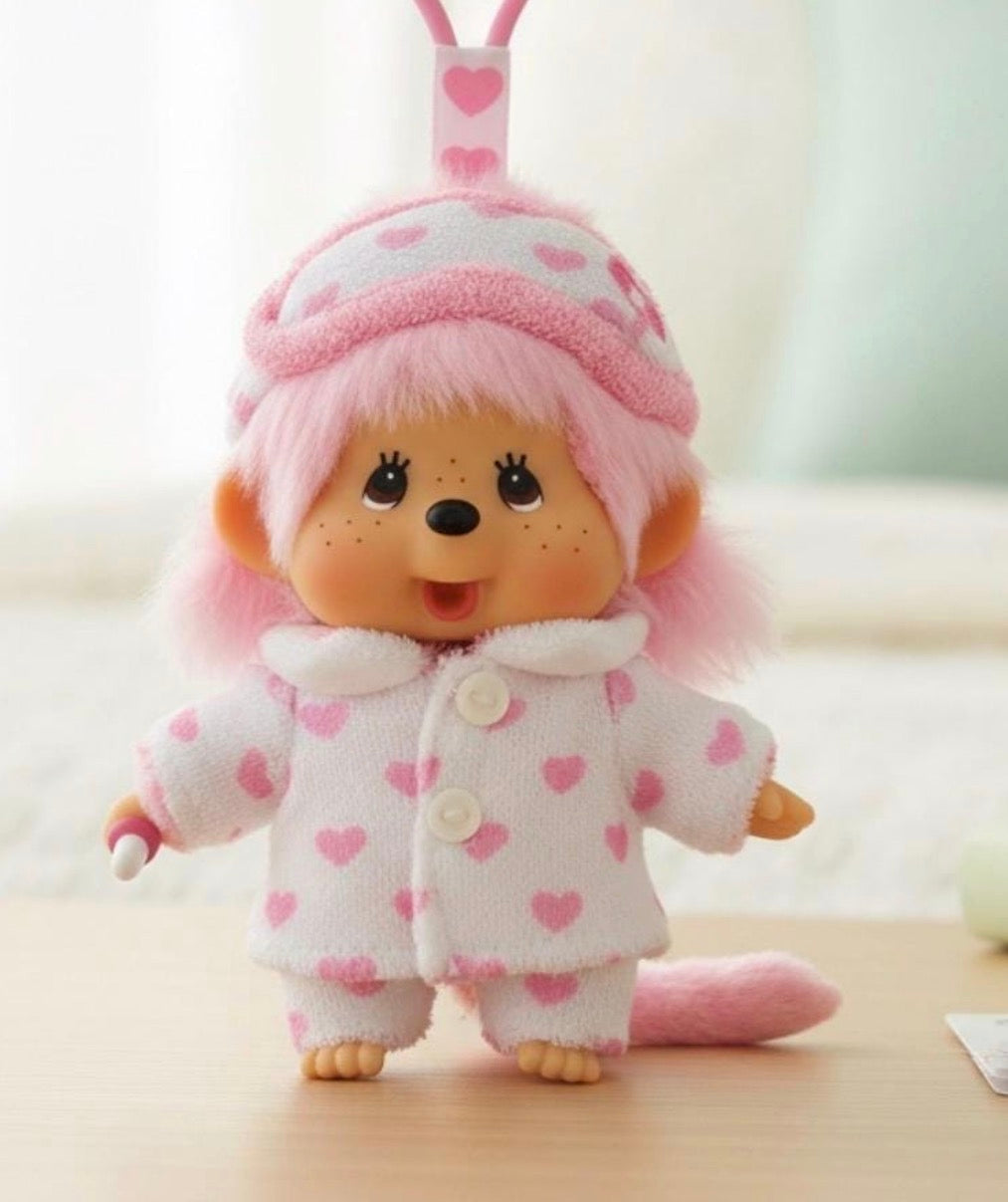 Monchhichi Pink Heart Pyjama Keychain – Hong Kong Exclusive