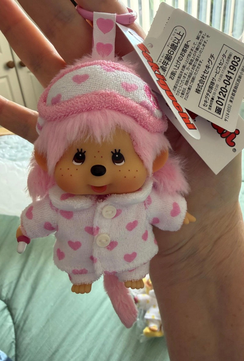 Monchhichi Pink Heart Pyjama Keychain – Hong Kong Exclusive