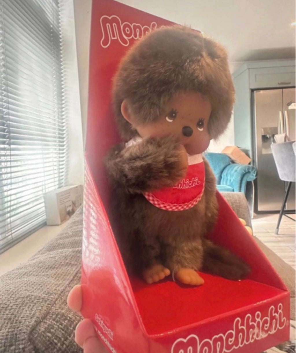 Rare Dark Skin Monchhichi Classic Boy 20cm – Boxed Sekiguchi Doll