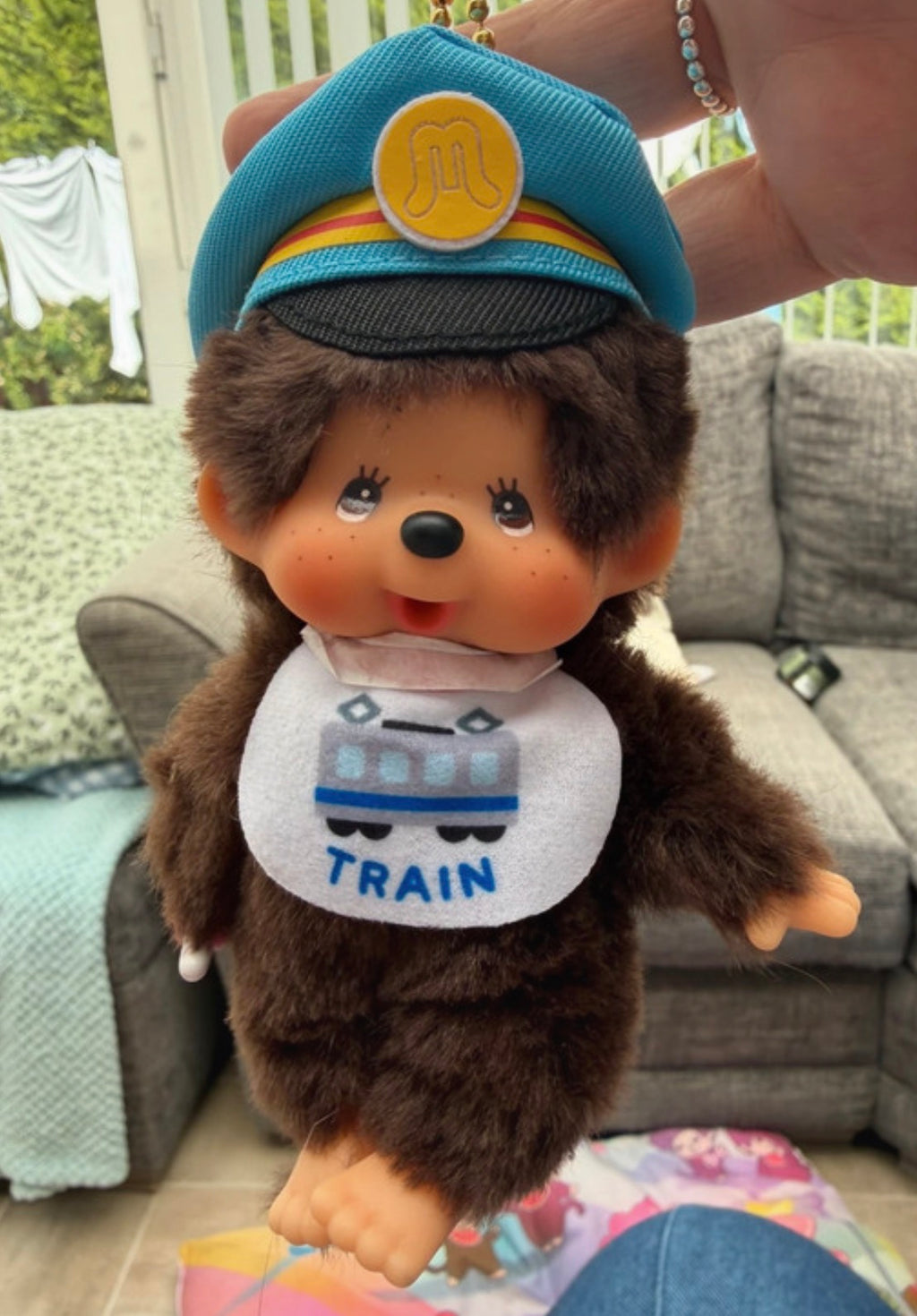 Japan Train Conductor Monchhichi Keychain