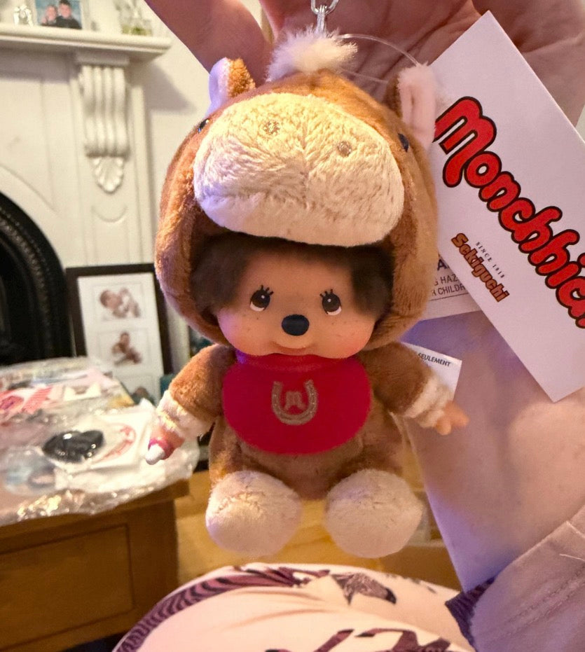 Rare Monchhichi Horse Costume Keychain – Authentic Sekiguchi
