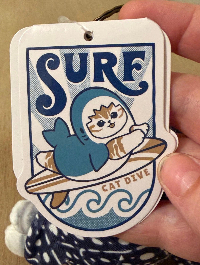 Mofusand BOARD SHARK! Denim Shark Cat Mascot – Indigo