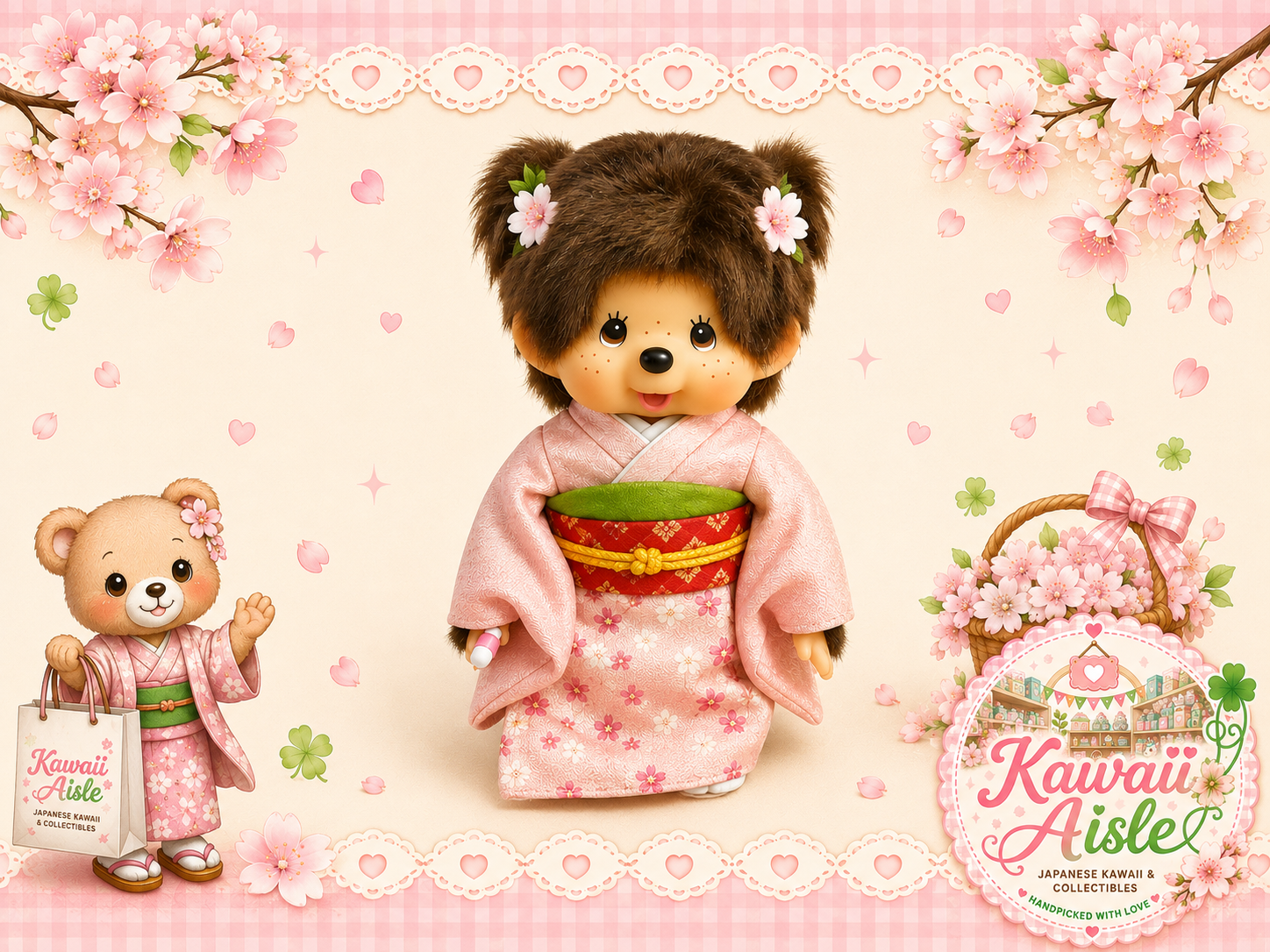 Monchhichi Pink Floral Kimono Doll – 2026 Release