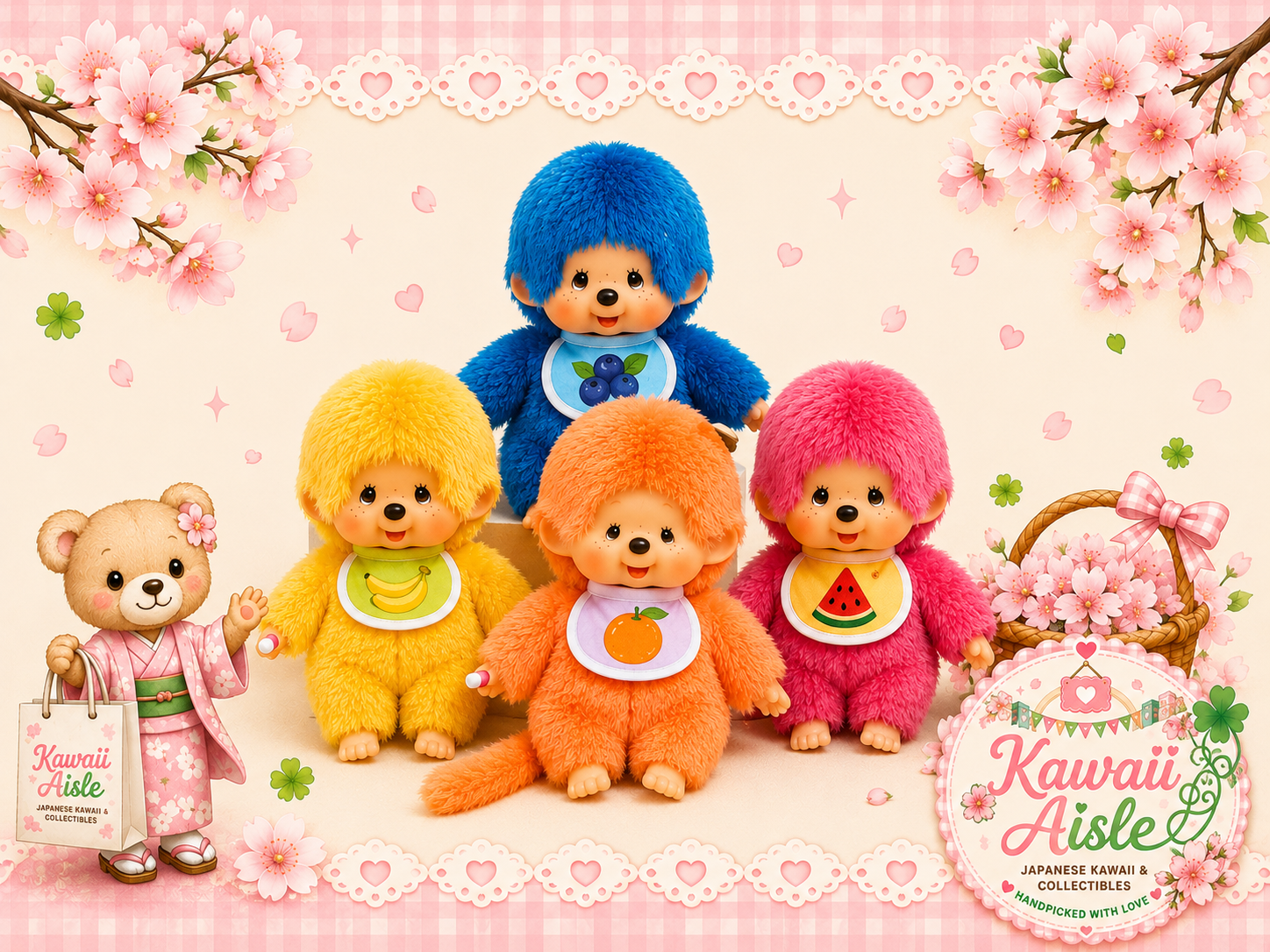 Monchhichi Fruit Beanie Mini Plush – Choose Your Fruit