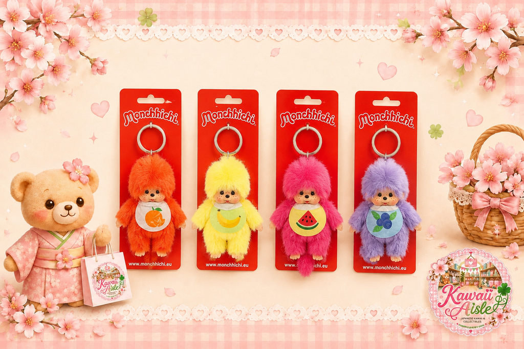 Monchhichi Fruits Colors 10cm Keychain – Choose Your Fruit | Authentic Sekiguchi