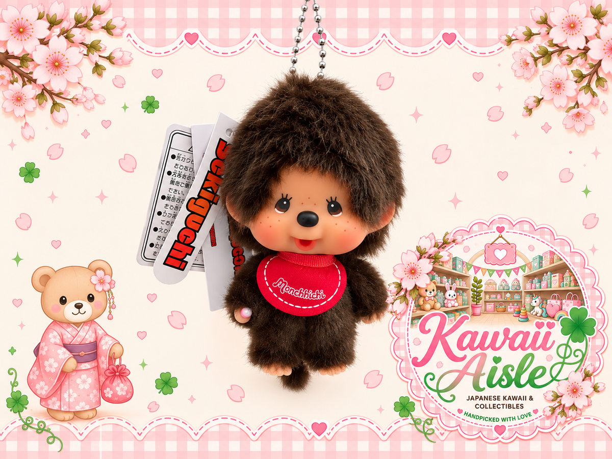 Monchhichi Big Head Boy Keychain – Classic Brown | Sekiguchi