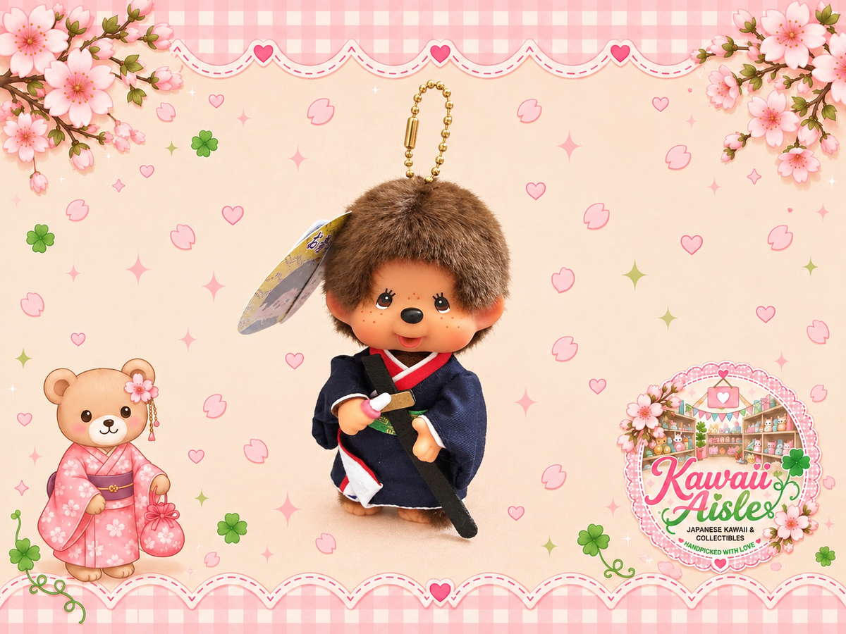 Kyugetsu Original Master Swordsman Monchhichi Keychain – Japan | Sekiguchi