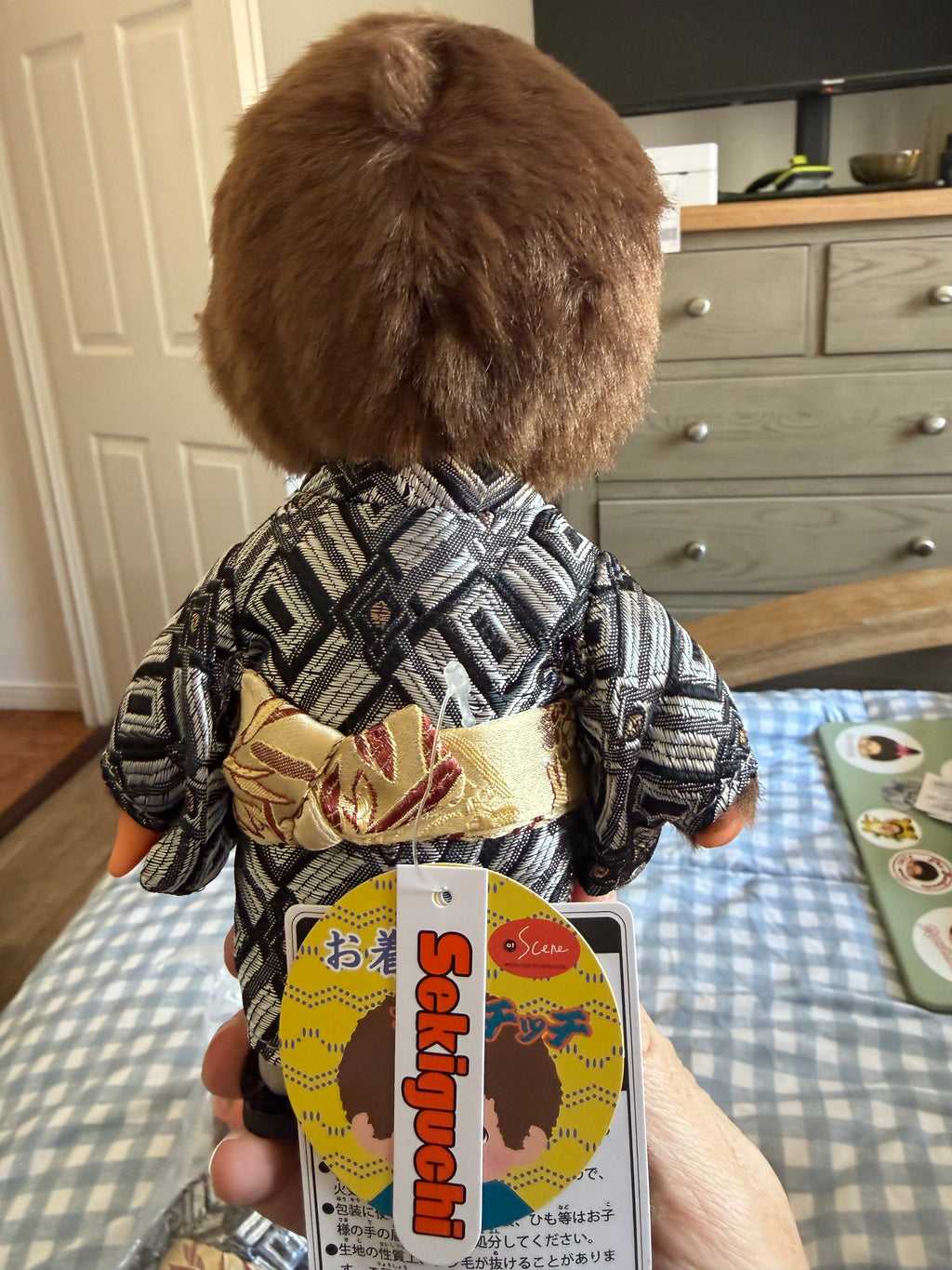 Sekiguchi Monchhichi Kimono Boy – Black & Gold Japanese Edition – Discontinued