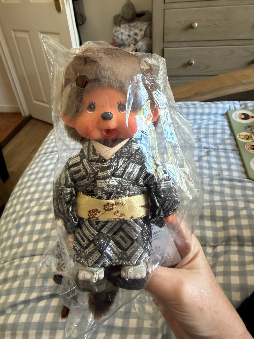 Sekiguchi Monchhichi Kimono Boy – Black & Gold Japanese Edition – Discontinued