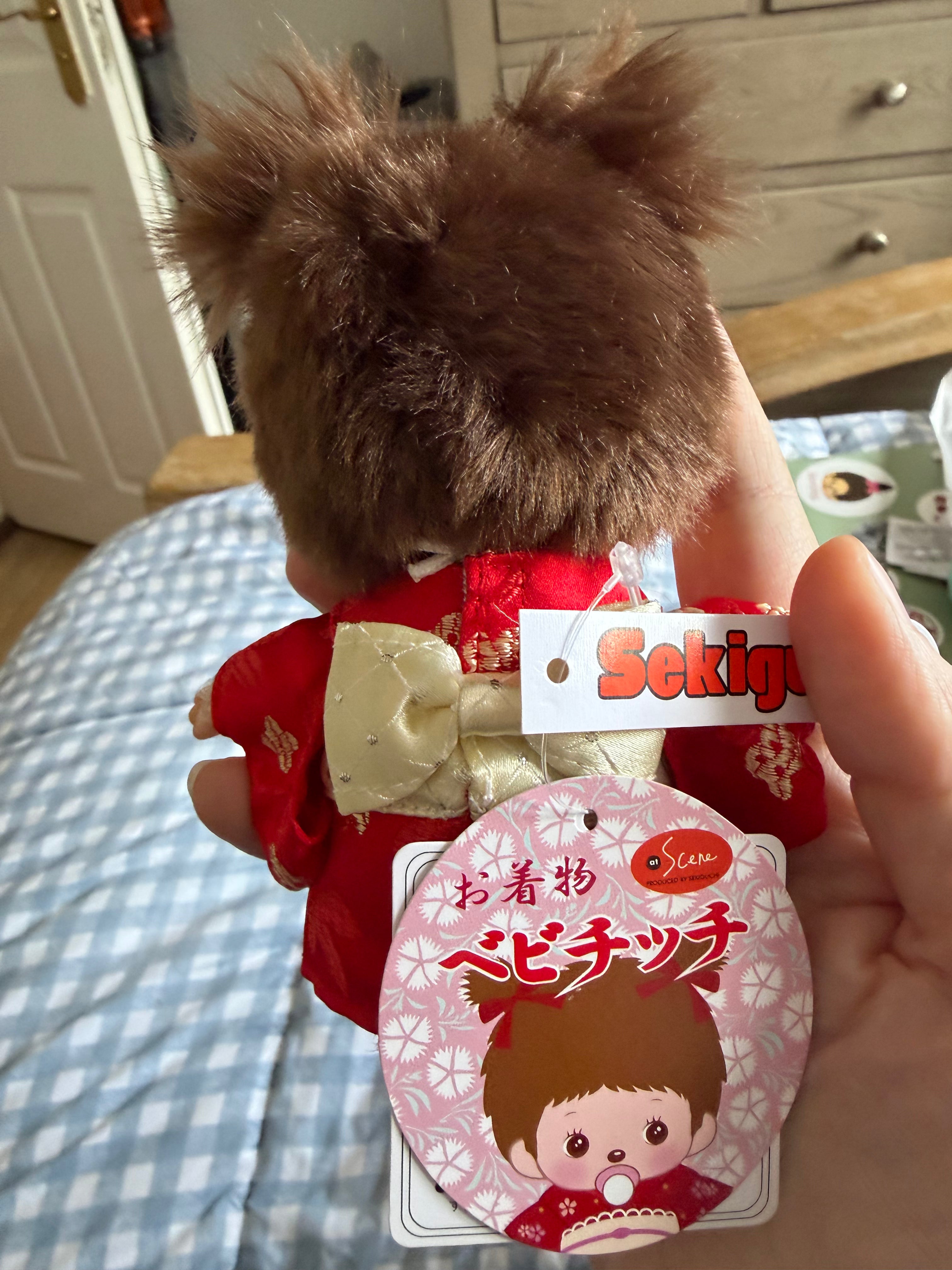 Rare Sekiguchi Kimono Bebichhichi 791613 – Red Japanese Kimono – Vintage Tagged Collectible