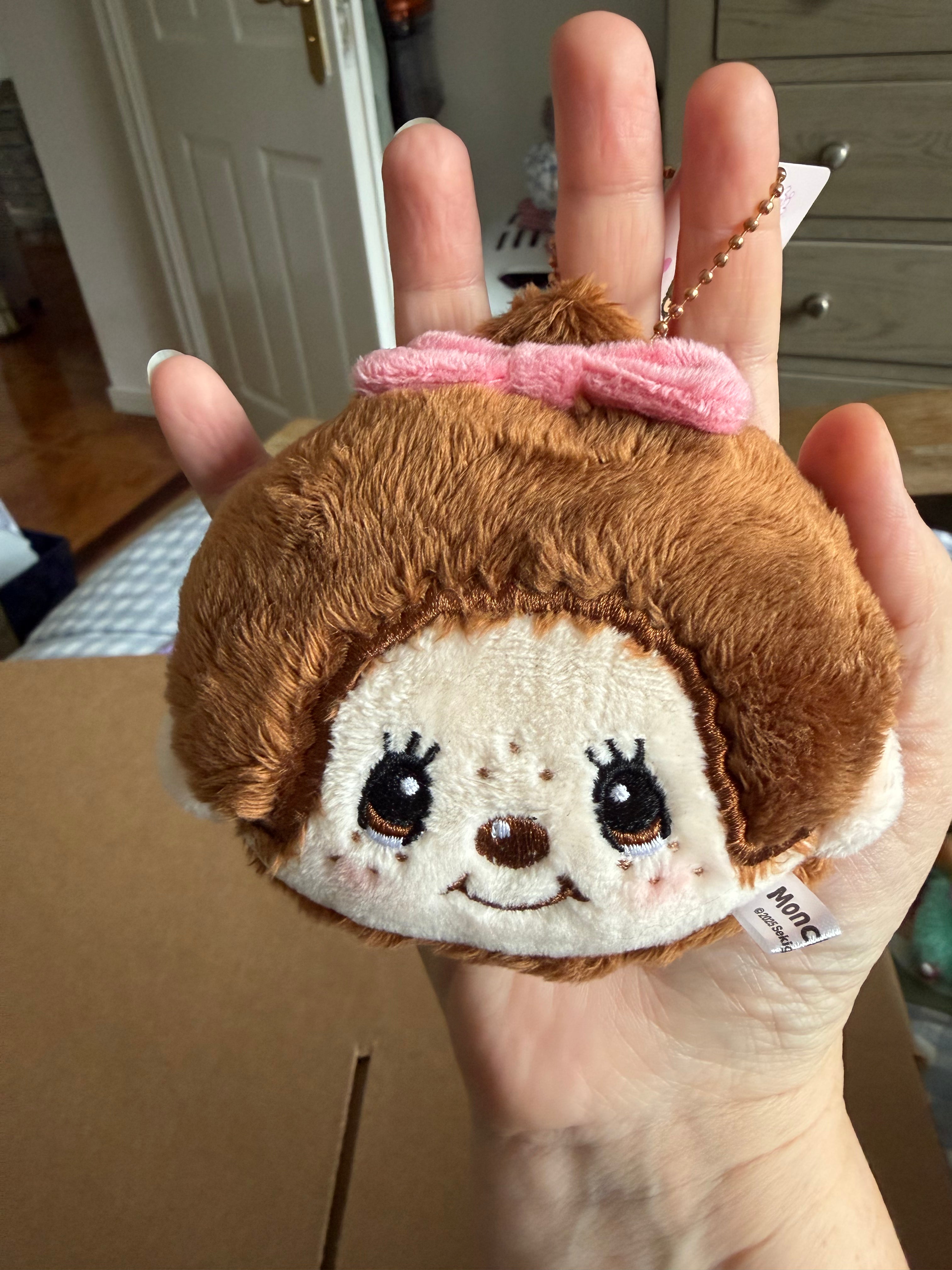 Monchhichi Girl Plush Mirror Bag Charm – Japan 2025 Sekiguchi