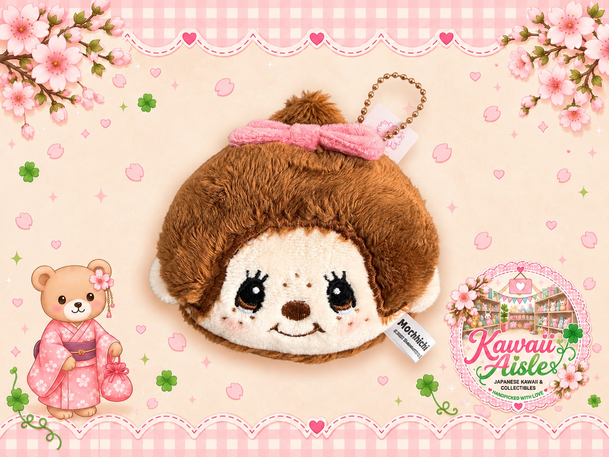 Monchhichi Girl Plush Mirror Bag Charm – Japan 2025 Sekiguchi