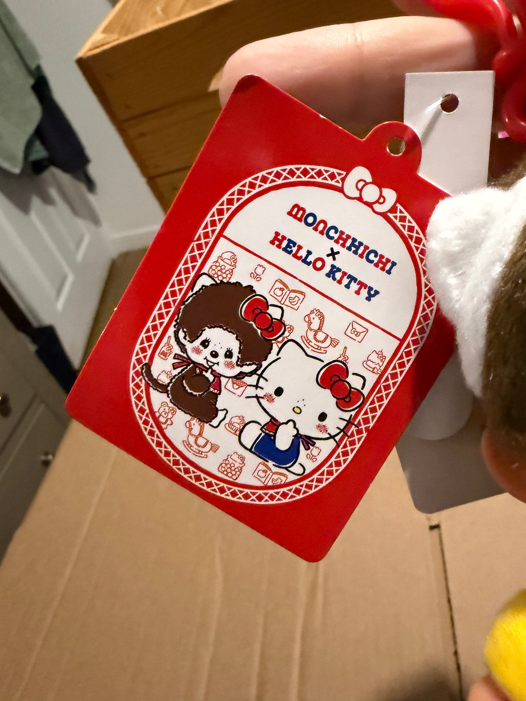Hello Kitty × Monchhichi Mascot Keychain – US Edition | Rare UK Sanrio Collaboration
