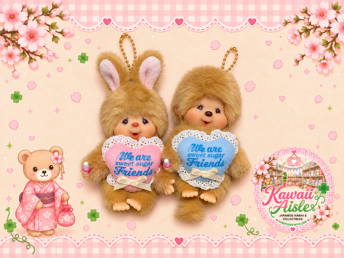 Monchhichi & Chimutan Sweet Sugar Friends Keychains | Japan Sekiguchi