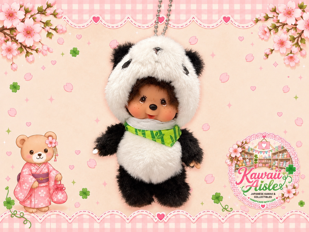 Monchhichi Panda Standing Keychain – 718832 | Authentic Sekiguchi