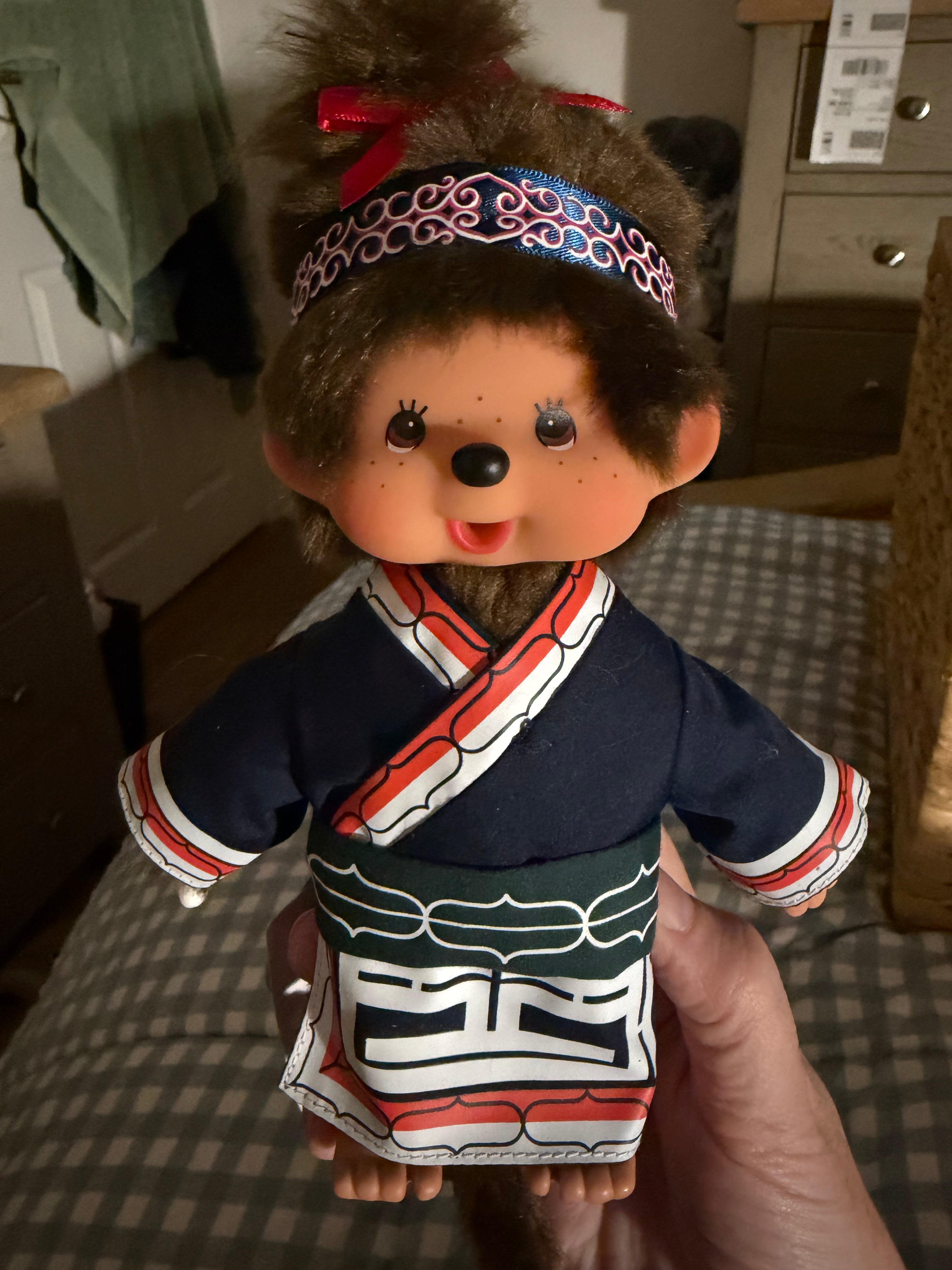 Authentic Sekiguchi Pirika Monchhichi – Kyugetsu Japanese Original – Ainu Traditional Costume – Hard to Find