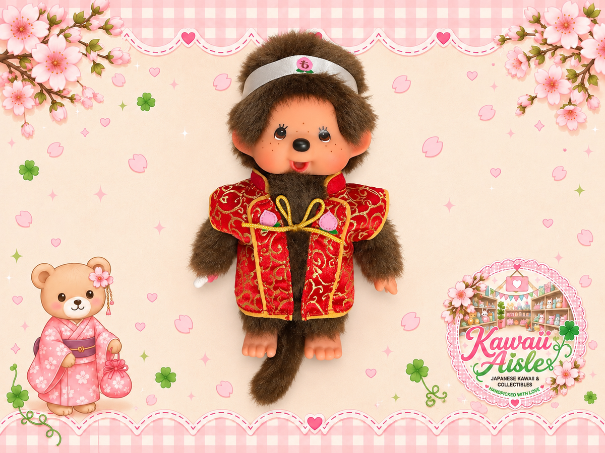 Authentic Sekiguchi Monchhichi Japanese Folktale Momotaro – Rare Japan Find