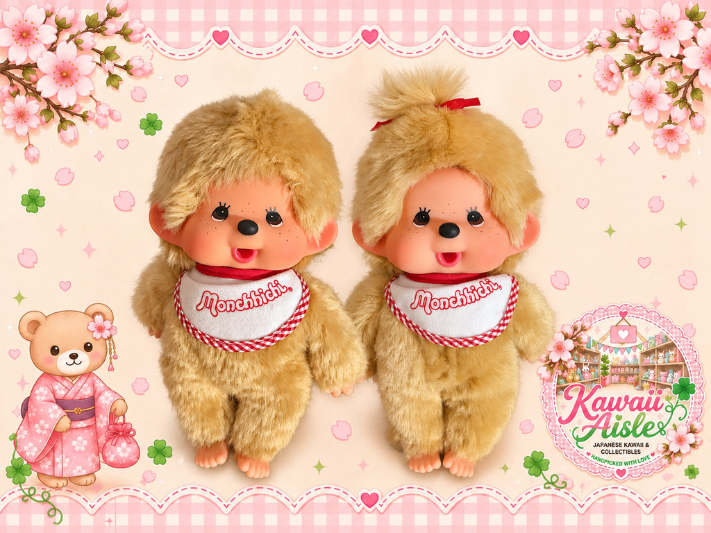 Monchhichi Premium Standard M Beige Boy & Girl | Authentic Sekiguchi Japan