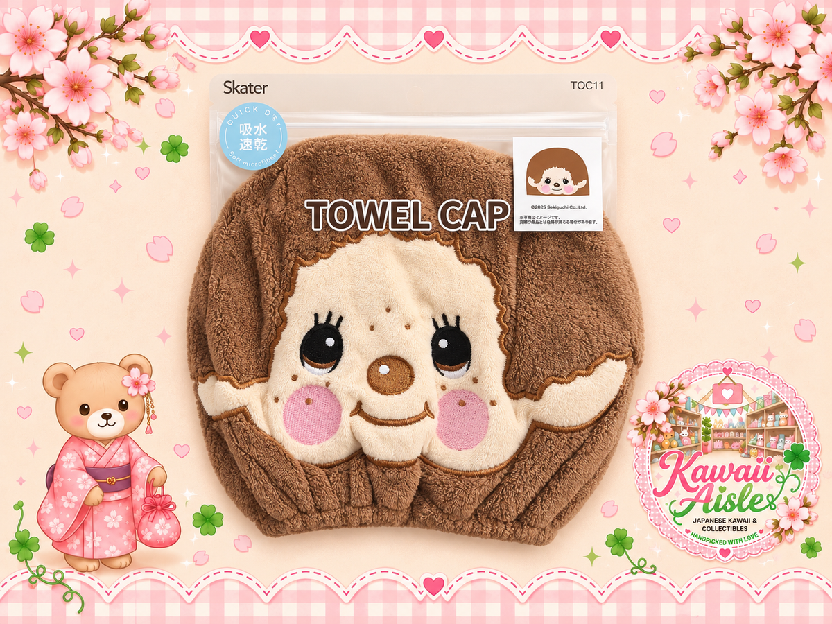 Monchhichi Towel Cap – Official Sekiguchi Quick Dry Microfibre Hair Towel