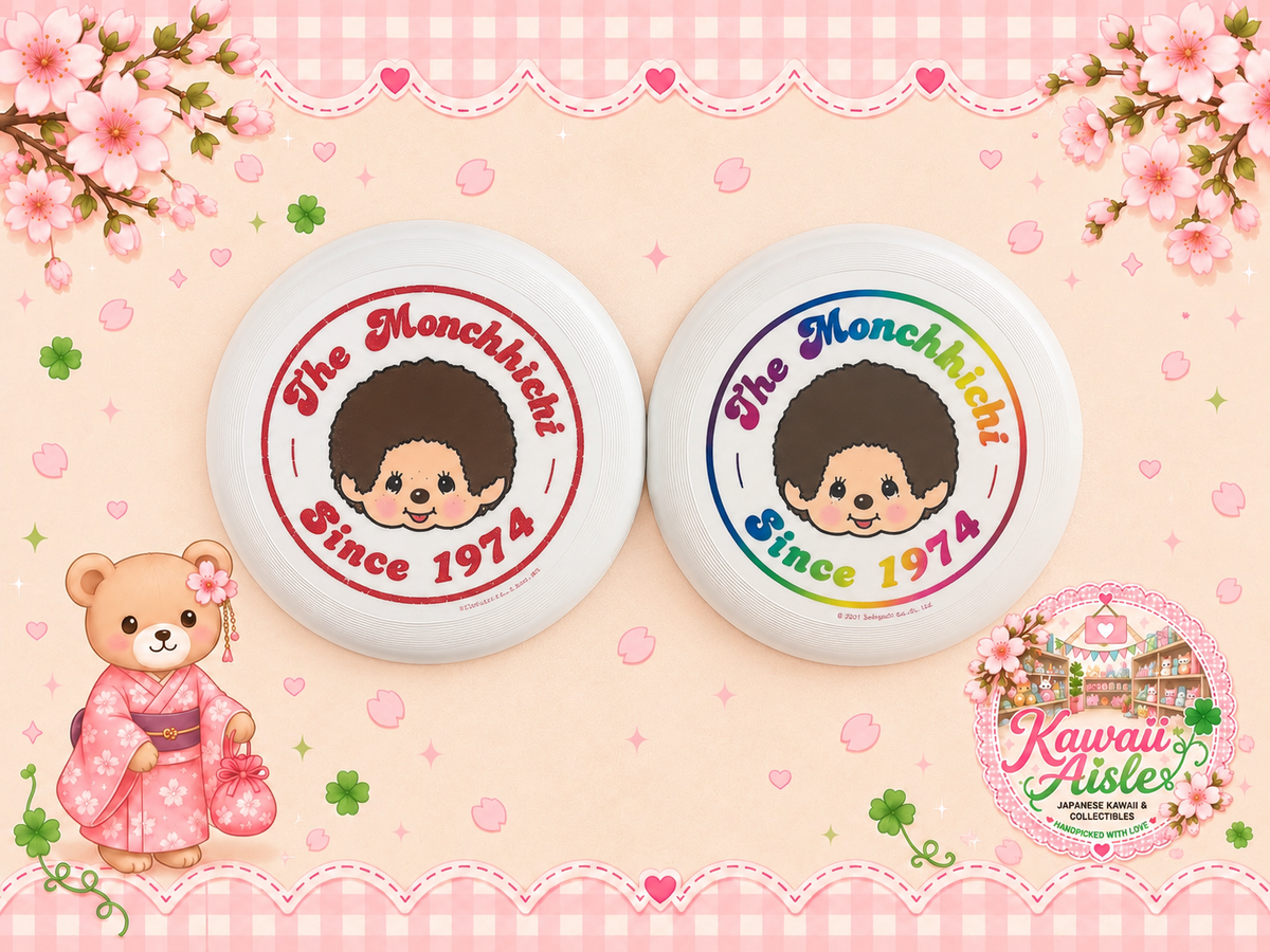 Monchhichi Flying Disc 20cm | Handmade by Kawaii Aisle | Red or Rainbow