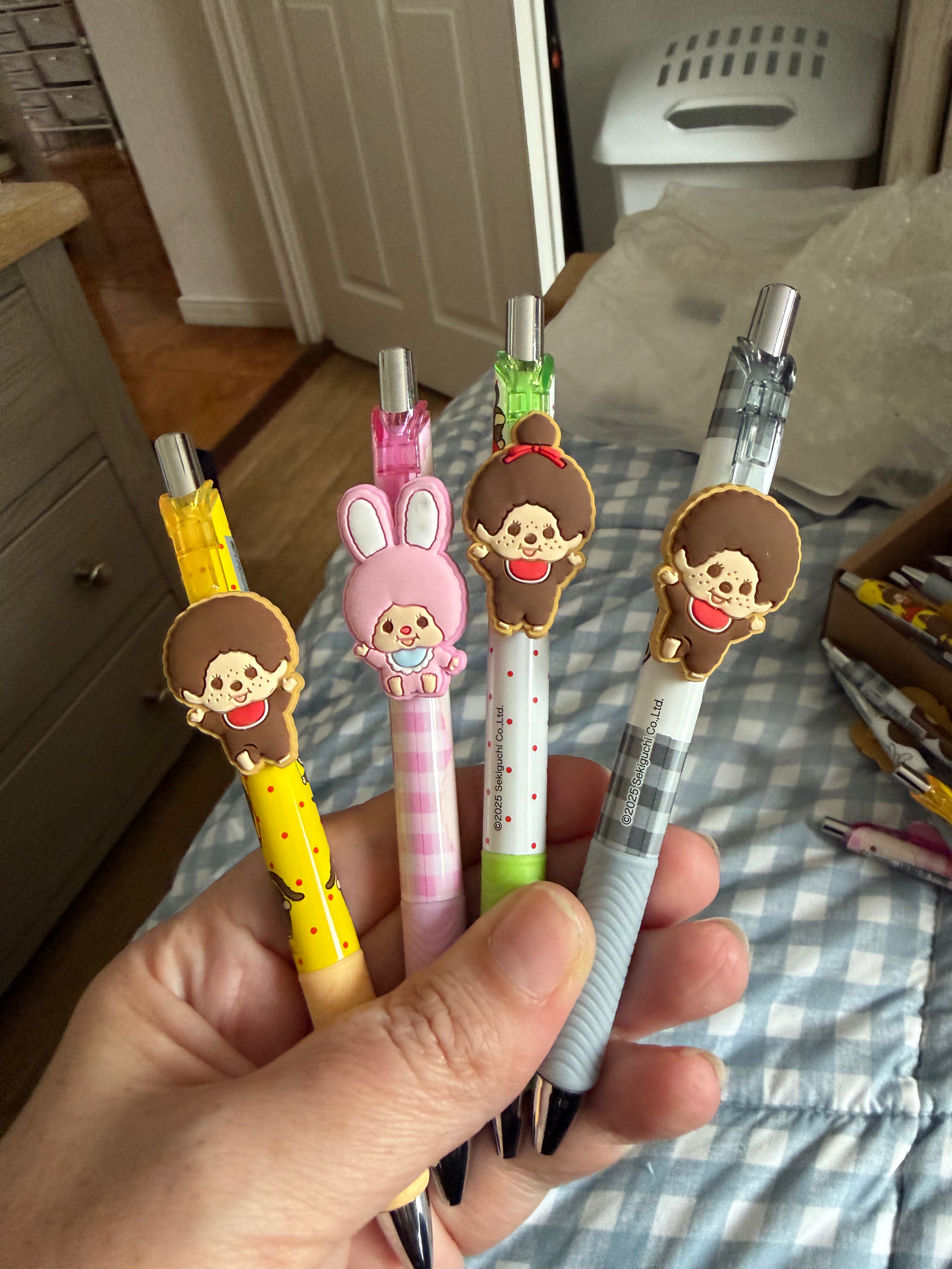 Monchhichi Character Ballpoint Pens – Sold Out Japanese Designs | Choose One or Set of 4