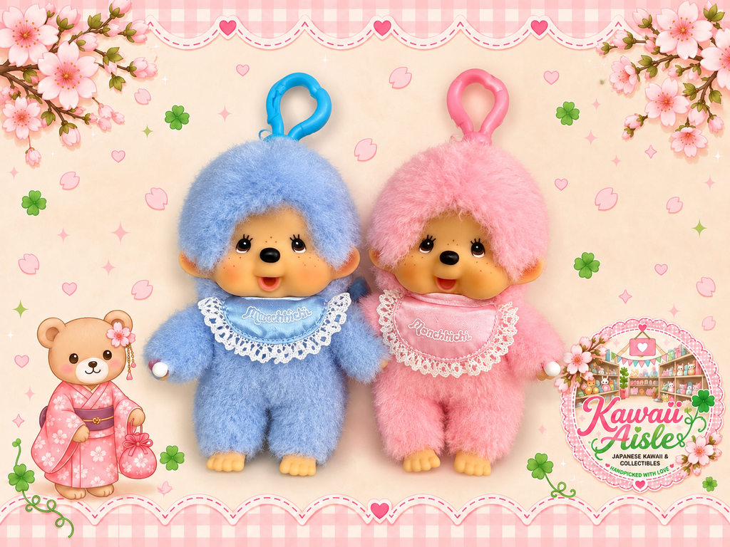Monchhichi Lacie COLORS Keychain – Pink or Blue | Authentic Sekiguchi