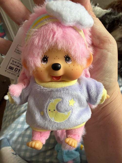 Hong Kong Exclusive Monchhichi Cotton Candy Keychain – Boy or Girl | Authentic Sekiguchi