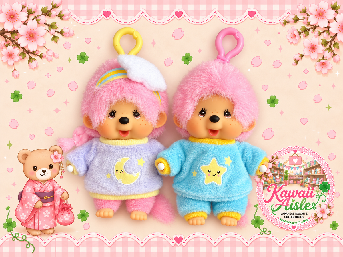 Hong Kong Exclusive Monchhichi Cotton Candy Keychain – Boy or Girl | Authentic Sekiguchi